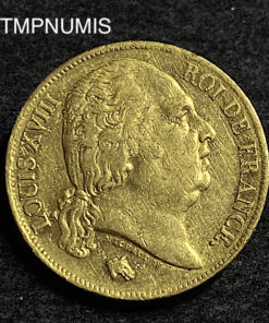 ,MONNAIE,20,FRANCS,OR,LOUIS,XVIII,1824,W,LILLE,