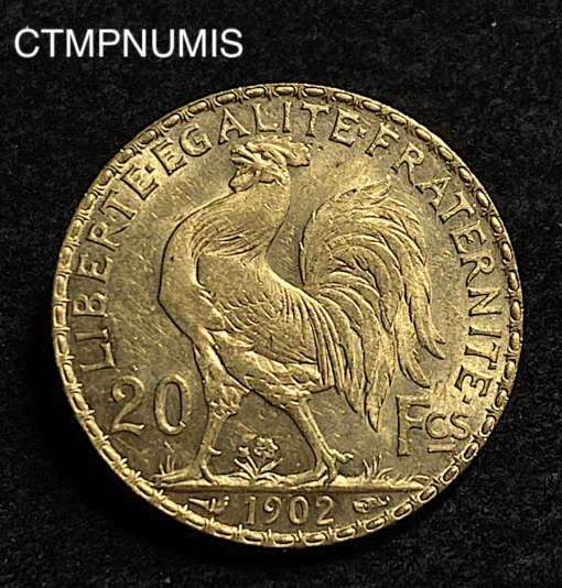 ,MONNAIE,20,FRANCS,OR,COQ,1902,