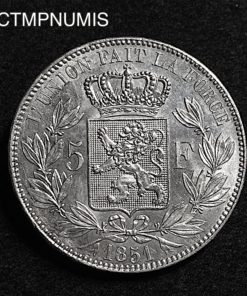 ,MONNAIE,BELGIQUE,5,FRANCS,ARGENT,LEOPOLD,1851,SPL,