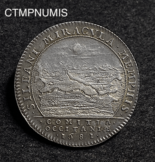 ,CANAL,MIDI,JETON,ARGENT,LOUIS,XIV,1681,LANGUEDOC,