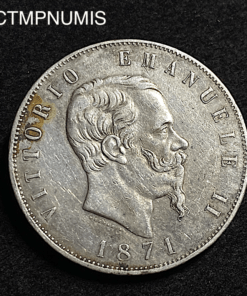 ,MONNAIE,5,LIRE,ARGENT,ITALIE,1871,R,ROME,