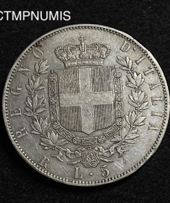 ,MONNAIE,5,LIRE,ARGENT,ITALIE,1871,R,ROME,
