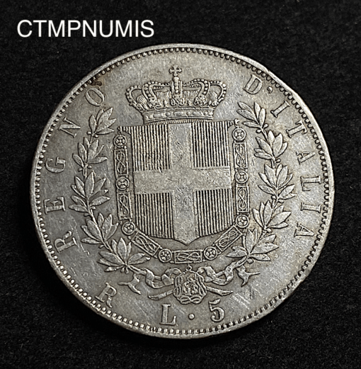 ,MONNAIE,5,LIRE,ARGENT,ITALIE,1871,R,ROME,