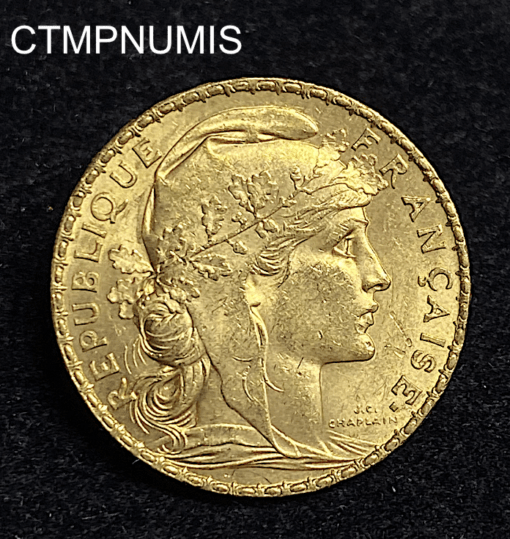,MONNAIE,20,FRANCS,OR,COQ,1900,