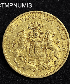 ,MONNAIE,HAMBOURG,20,MARK,OR,1884,
