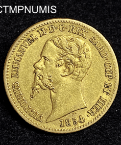 ,MONNAIE,ITALIE,20,LIRE,OR,1854,GENES,