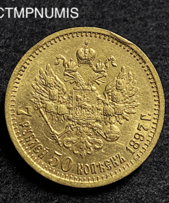 ,MONNAIE,RUSSIE,7,5,ROUBLE,OR,1897,