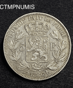 ,MONNAIE,BELGIQUE,5,FRANCS,ARGENT,1866,F.,