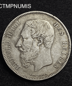 ,MONNAIE,BELGIQUE,5,FRANCS,ARGENT,1866,F.,