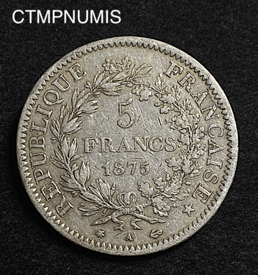 ,MONNAIE,5,FRANCS,ARGENT,HERCULE,1875,PETIT,A,