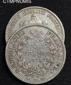 ,MONNAIE,5,FRANCS,ARGENT,HERCULE,1875,PETIT,A,