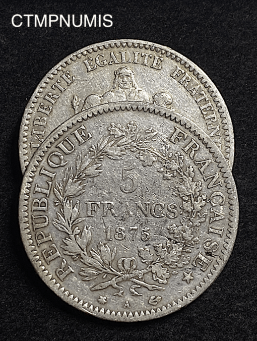 ,MONNAIE,5,FRANCS,ARGENT,HERCULE,1875,PETIT,A,