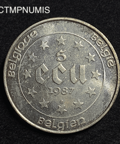 ,MONNAIE,BELGIQUE,5,ECU,ARGENT,CHARLES,V,1987,