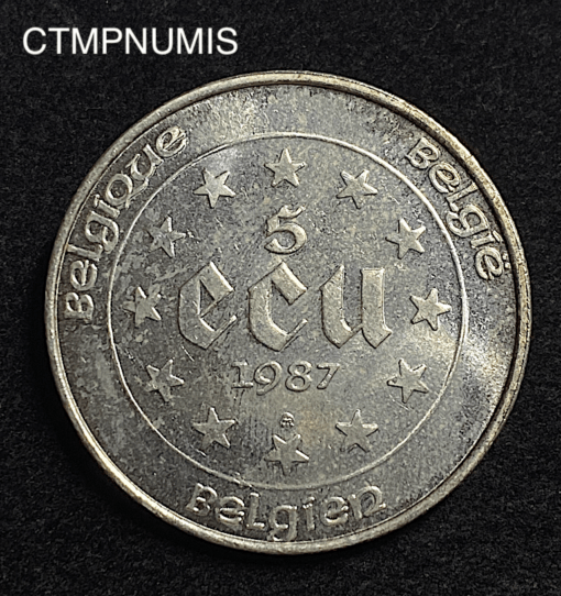 ,MONNAIE,BELGIQUE,5,ECU,ARGENT,CHARLES,V,1987,