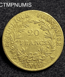 ,MONNAIE,20,FRANCS,OR,NAPOLEON,AN,12,