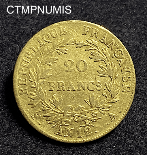 ,MONNAIE,20,FRANCS,OR,NAPOLEON,AN,12,