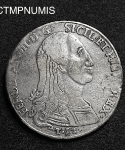 ,MONNAIE,ITALIE,SICILE,12,TARI,ARGENT,1800,