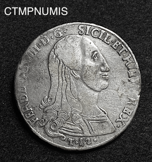 ,MONNAIE,ITALIE,SICILE,12,TARI,ARGENT,1800,