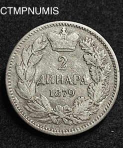 ,MONNAIE,SERBIE,2,DINARA,1879,ARGENT,