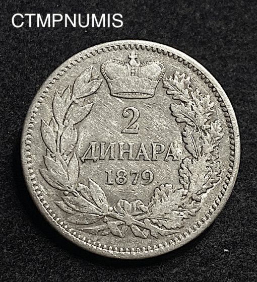 ,MONNAIE,SERBIE,2,DINARA,1879,ARGENT,