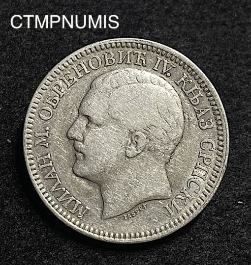 ,MONNAIE,SERBIE,2,DINARA,1879,ARGENT,