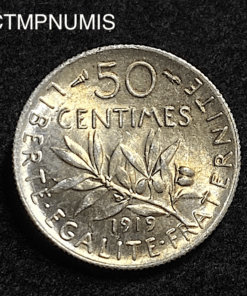 ,MONNAIE,50,CENTIMES,ARGENT,SEMEUSE,1919,