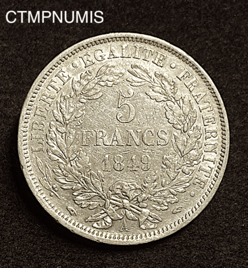 ,MONNAIE,5,FRANCS,CERES,ARGENT,1849,MAIN,ET,MAIN,