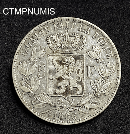 ,MONNAIE,BELGIQUE,5,FRANCS,ARGENT,1866,