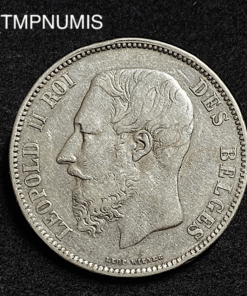 ,MONNAIE,BELGIQUE,5,FRANCS,ARGENT,1866,