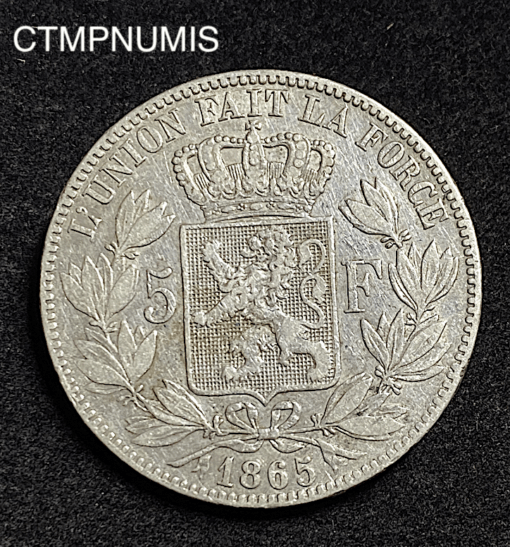 ,MONNAIE,BELGIQUE,5,FRANCS,ARGENT,1865,