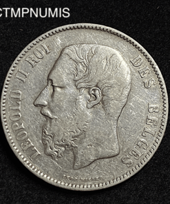,MONNAIE,BELGIQUE,5,FRANCS,ARGENT,1865,