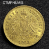 ,MONNAIE,AUTRICHE,20,FRANCS,8,FLORIN,OR,1892,