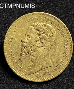 ,MONNAIE,ITALIE,20,LIRE,OR,1861,TURIN,