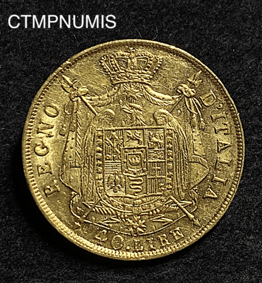 ,MONNAIE,ITALIE,40,LIRE OR,NAPOLEON,1814,MILAN,
