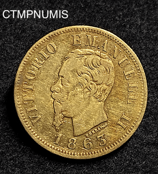 ,MONNAIE,ITALIE,20,LIRE,OR,1863,TURIN,