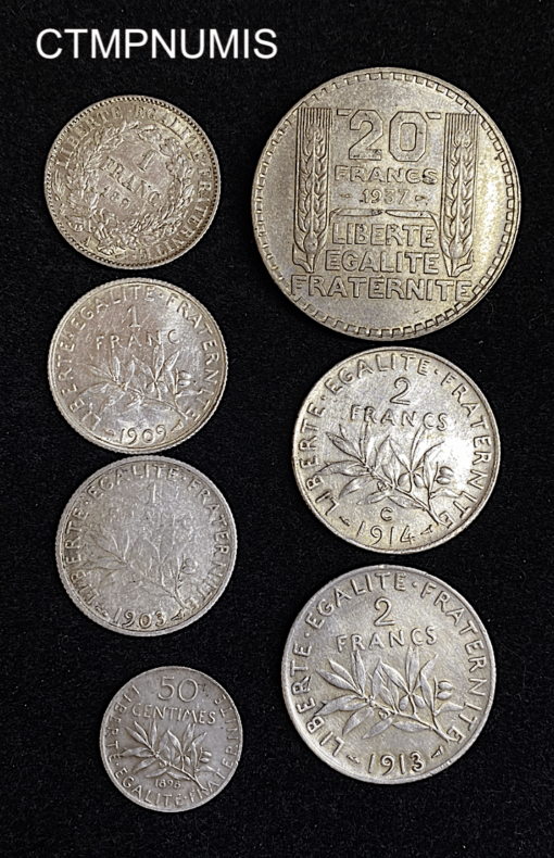,MONNAIE,SEMEUSE,TURIN,CERES,LOT,ARGENT,