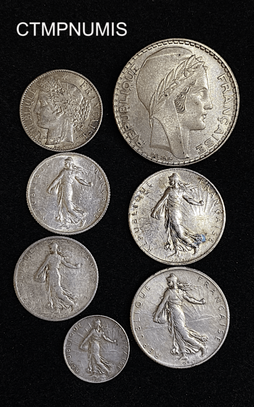 ,MONNAIE,SEMEUSE,TURIN,CERES,LOT,ARGENT,