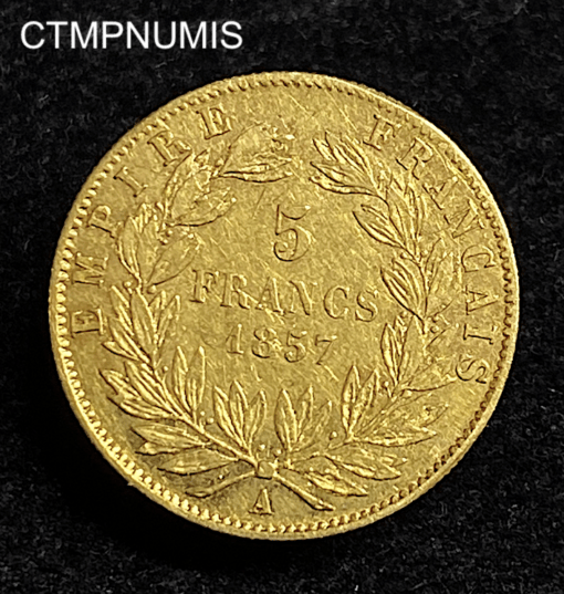 ,MONNAIE,5,FRANCS,OR,NAPOLEON,1857,