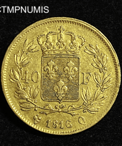 ,MONNAIE,40,FRANCS,OR,LOUIS,XVIII,1816,Q,PERPIGNAN,