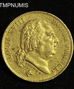 ,MONNAIE,40,FRANCS,OR,LOUIS,XVIII,1816,Q,PERPIGNAN,