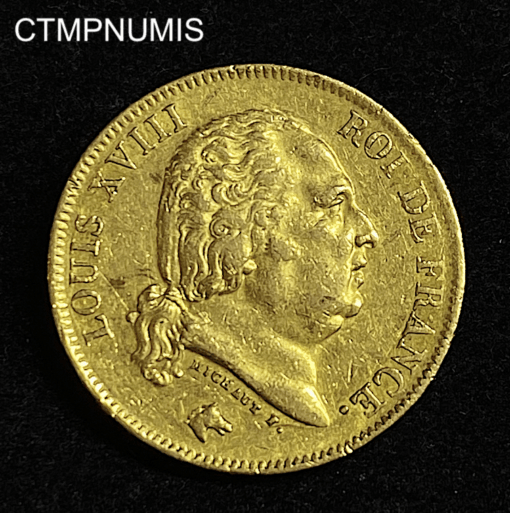 ,MONNAIE,40,FRANCS,OR,LOUIS,XVIII,1816,Q,PERPIGNAN,