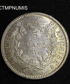 ,MONNAIE,5,FRANCS,ARGENT,HERCULE,1874,