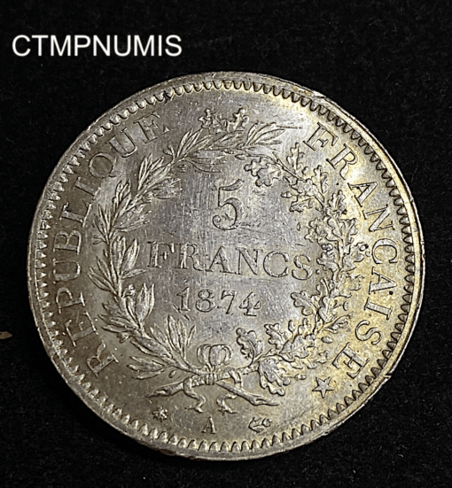 ,MONNAIE,5,FRANCS,ARGENT,HERCULE,1874,