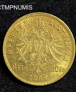 ,MONNAIE,AUTRICHE,20,FRANCS,8,FLORIN,1889,