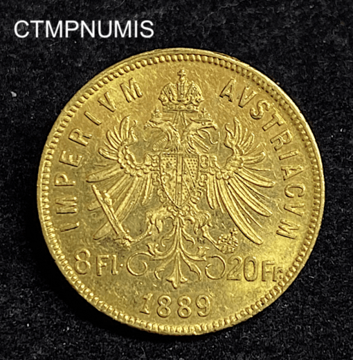 ,MONNAIE,AUTRICHE,20,FRANCS,8,FLORIN,1889,