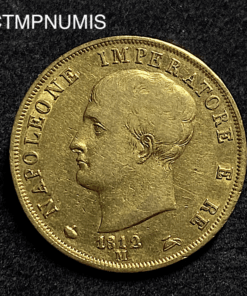 ,MONNAIE,ITALIE,40,LIRE,OR,NAPOLEON,1812,M,MILAN,