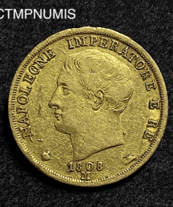 ,MONNAIE,ITALIE,20,LIRE,OR,NAPOLEON,1808,MILAN,