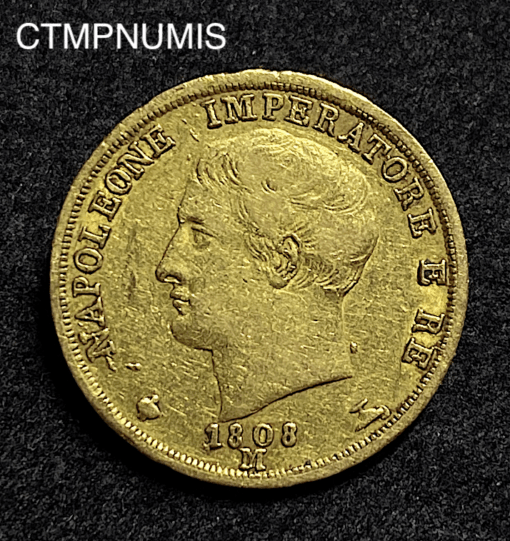 ,MONNAIE,ITALIE,20,LIRE,OR,NAPOLEON,1808,MILAN,