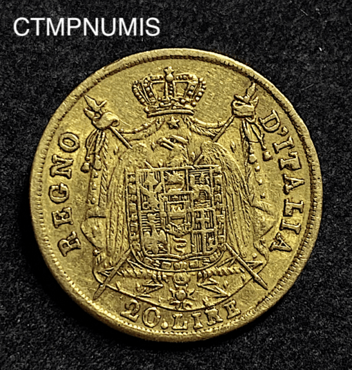,MONNAIE,ITALIE,20,LIRE,OR,NAPOLEON,1808,MILAN,