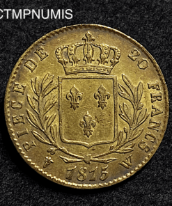 ,MONNAIE,20,FRANCS,OR,LOUIS,XVIII,1815,W,LILLE,